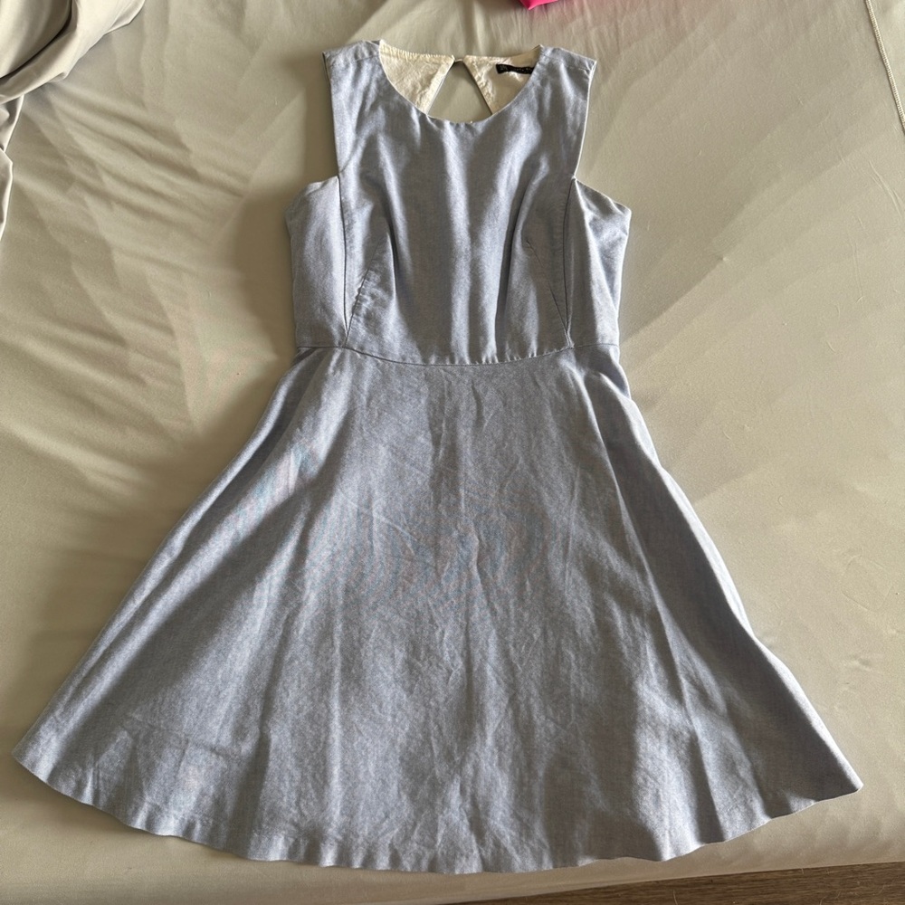 Zara Chambray Cut Out Dress